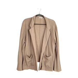 Eileen Fisher Organic Cotton Open Front Oversized Blazer Cardigan Size Medium